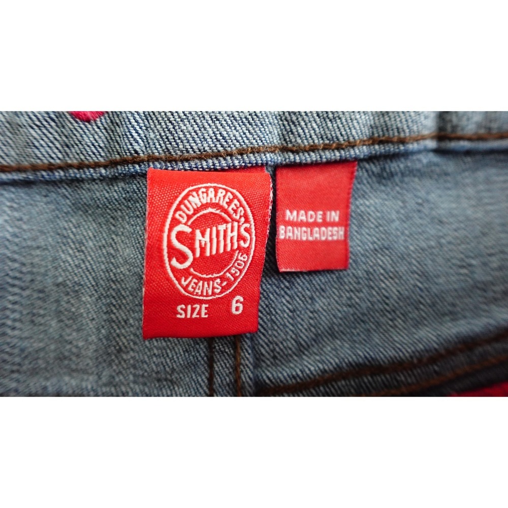 Smiths Dungrees Bootcut Jeans Medium Dark Wash Denim Cotton size 6 - Picture 8 of 12